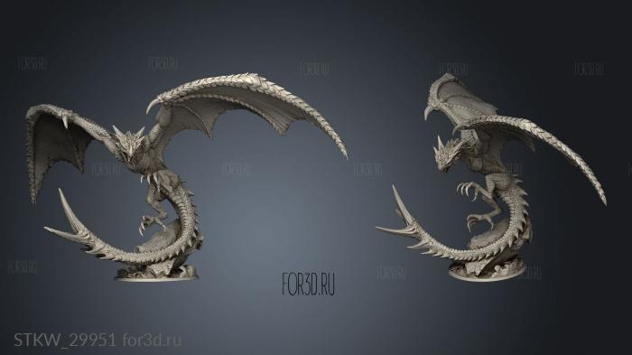 Desert Wyvern stl model for CNC