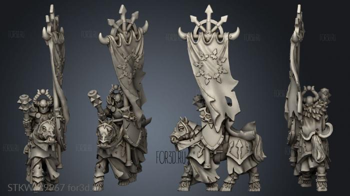 heavy cavalry knight banner stl model for CNC