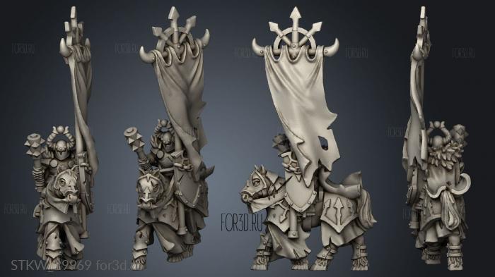 heavy cavalry knight banner blank stl model for CNC