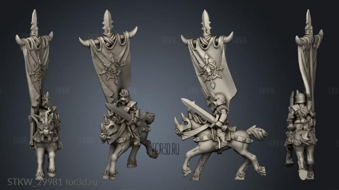 light cavalry banner stl model for CNC