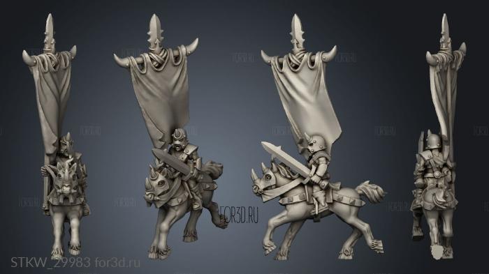 light cavalry banner blank stl model for CNC