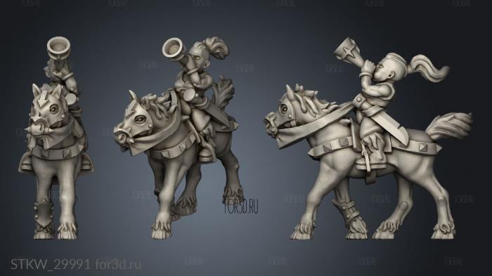 light cavalry musician stl model for CNC