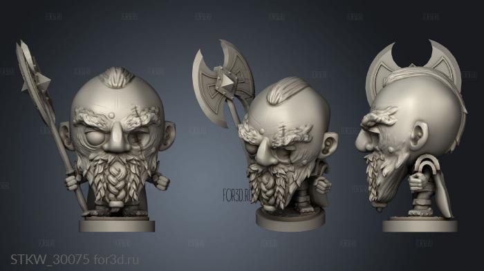 Dices Dwarf Magnus stl model for CNC