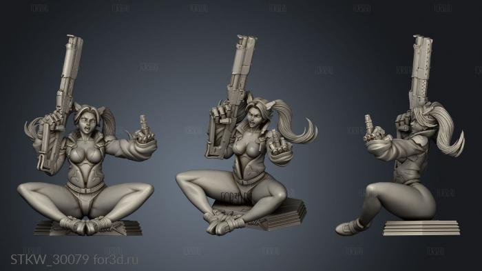 Rebecca Edgerunners angry sitting stl model for CNC