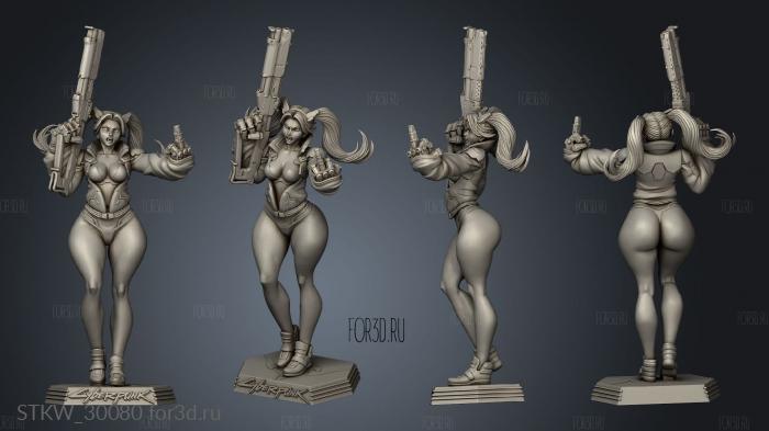 Rebecca Edgerunners angry standing stl model for CNC