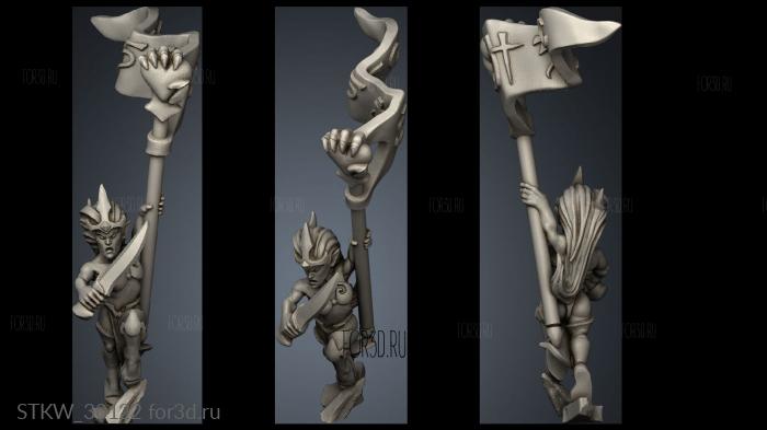 dire elf blood seeker heart banner stl model for CNC