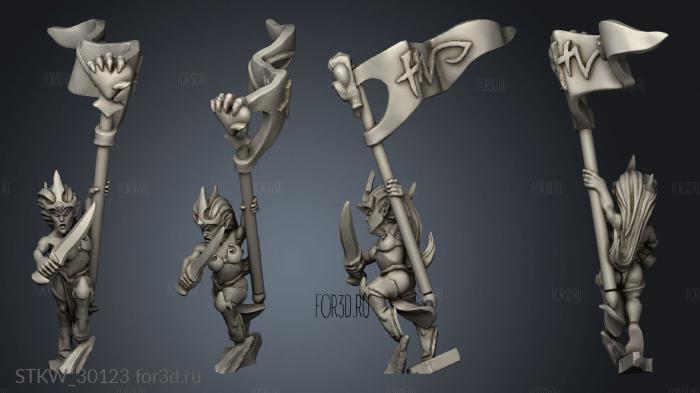 dire elf blood seeker heart banner stl model for CNC