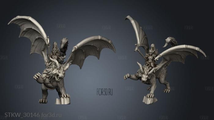dire elf manticore sorceress stl model for CNC