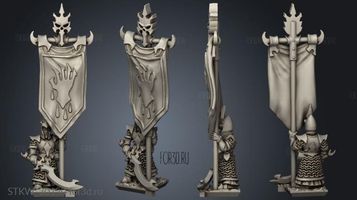 dire elf spear blank shields banner stl model for CNC