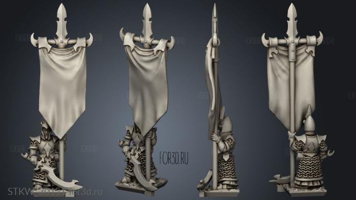dire elf spear blank shields banner stl model for CNC
