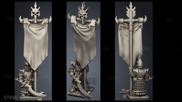 dire elf spear blank shields banner stl model for CNC