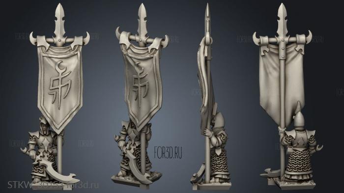 dire elf spear blank shields banner stl model for CNC