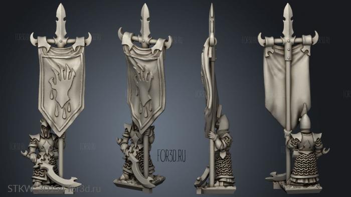 dire elf spear blank shields banner stl model for CNC