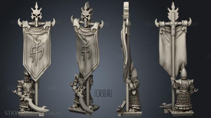dire elf spear blank shields banner stl model for CNC