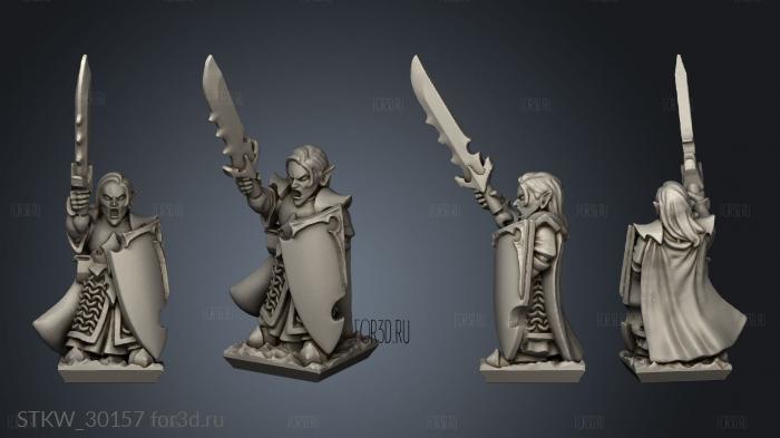 dire elf spear blank shields champion stl model for CNC