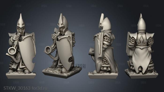 dire elf spear blank shields musician stl model for CNC