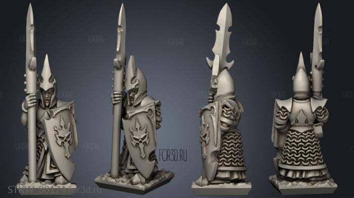 dire elf spear skull shields stl model for CNC