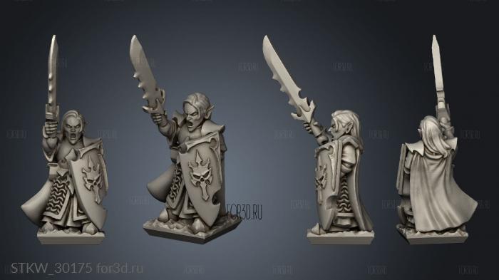 dire elf spear skull shields champion stl model for CNC