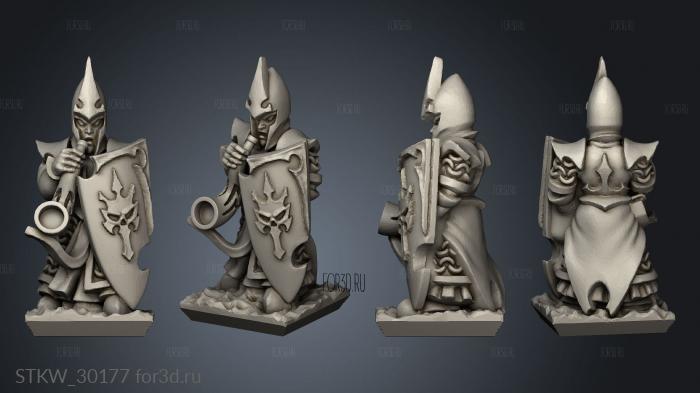 dire elf spear skull shields musician stl model for CNC
