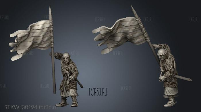 Dismounted Knights Barcelona Banner stl model for CNC