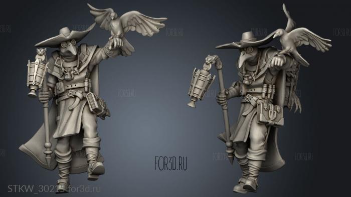 Doctor with crow Corvus stl model for CNC