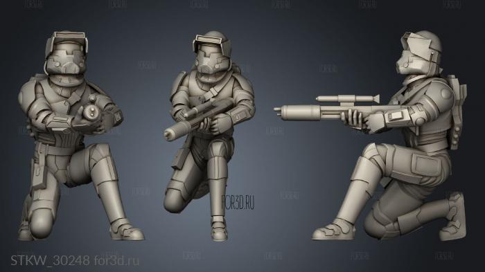 Downed Damage Trooper stl model for CNC