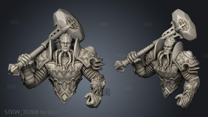 Draenei Paladin Mace stl model for CNC