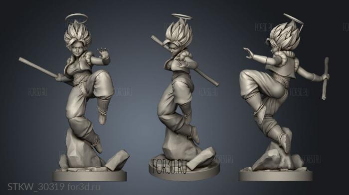 Dragon Ball Gogeta Girl Figure Bangs stl model for CNC