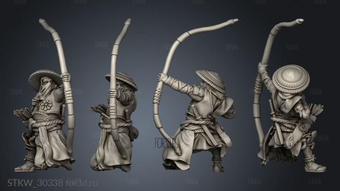 Dragon Empire Ashigaru Archers bow stl model for CNC