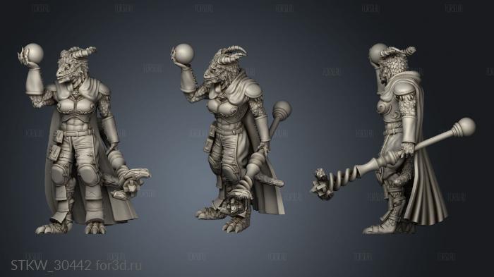 Dragonborn Sorceress stl model for CNC