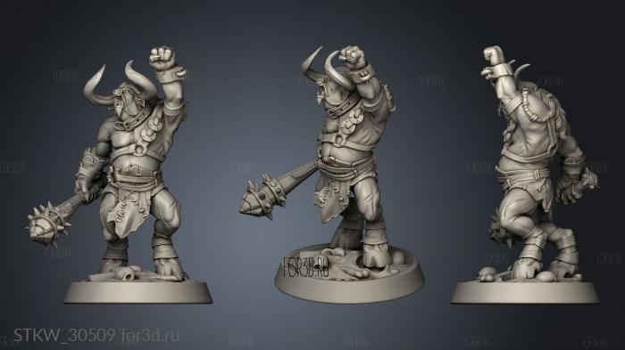 Drunken Dwarf Minotaur stl model for CNC