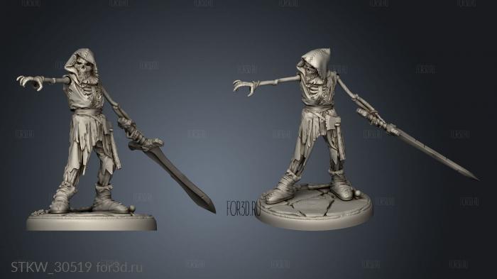 draugr warrior undead skeleton modular set stl model for CNC