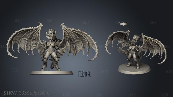 Drow Demonic Valkyrie Includes Pinup var stl model for CNC