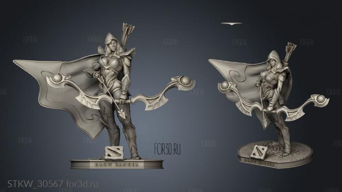 Drow Ranger dota stl model for CNC