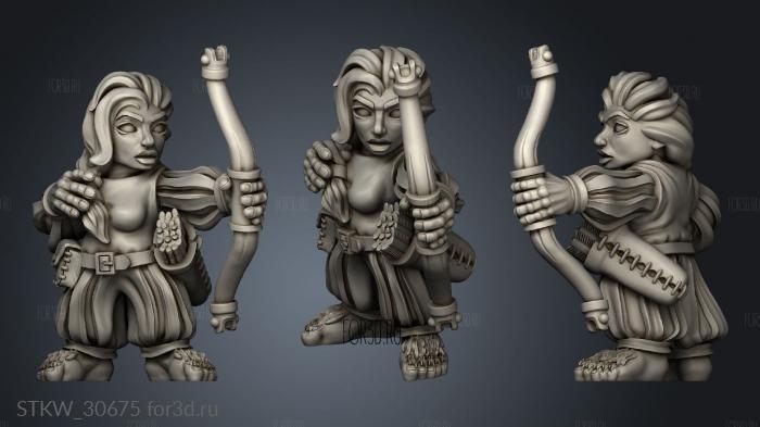 Shadow Halfling Female Bows stl model for CNC