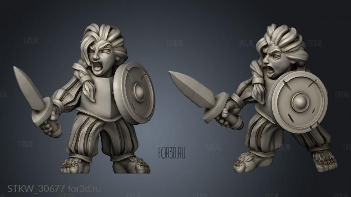 Shadow Halfling Female Swords 3d stl модель для ЧПУ