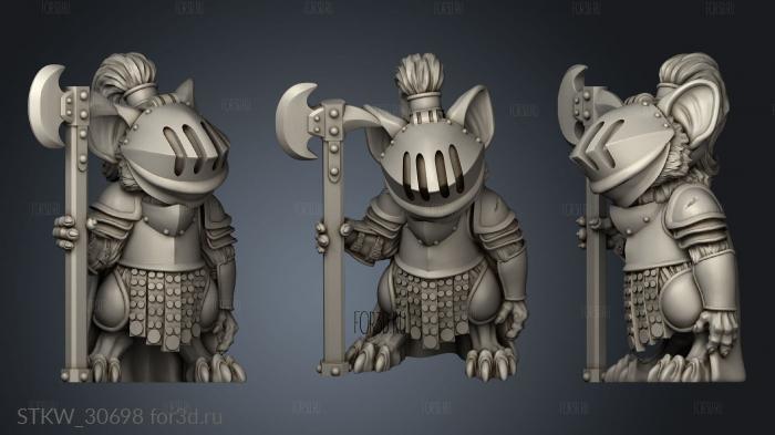 Shadow Mouse knight stl model for CNC