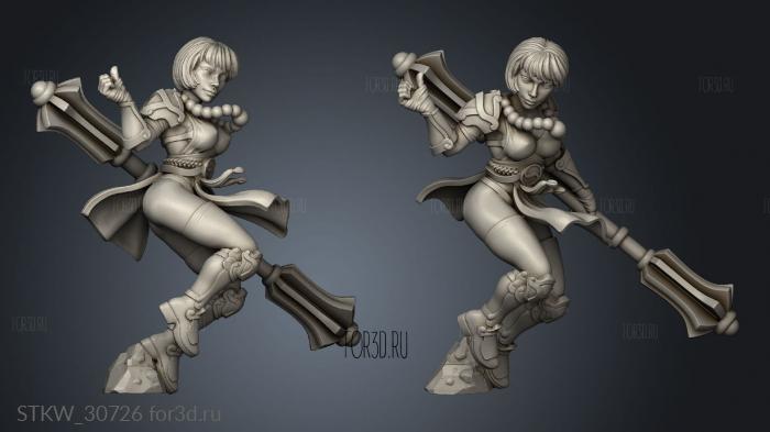 Dungeon Legends monk stl model for CNC