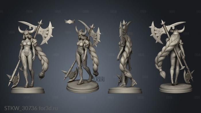 Dungeon Vicky the Thunder Viking girl stl model for CNC