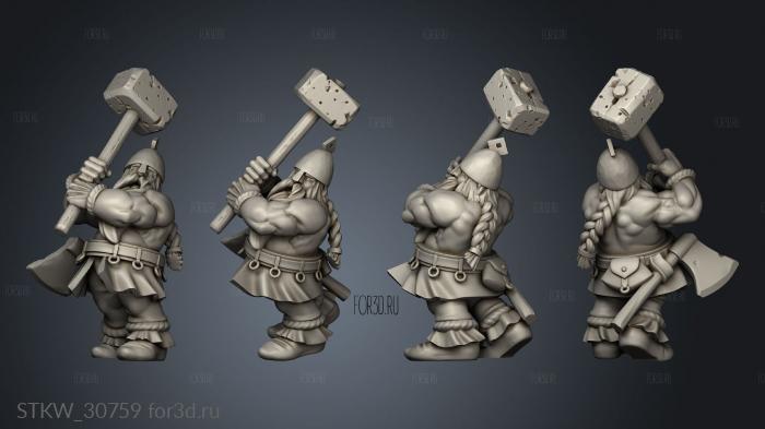 DWARF ARTILLERY CREW stl model for CNC