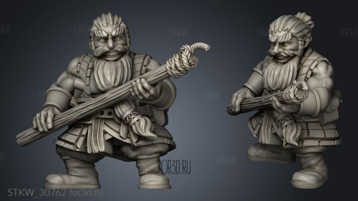 Dwarf Artillery Crew stl model for CNC