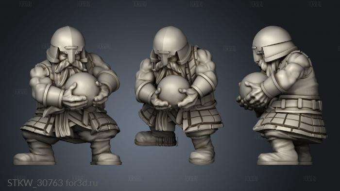 Dwarf Artillery Crew stl model for CNC