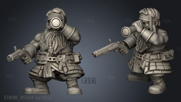 Dwarf Artillery Crew stl model for CNC