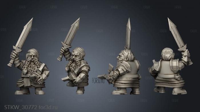 Dwarf Command Unit Captain stl model for CNC