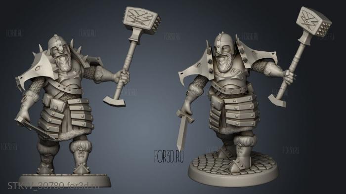 Dwarf Dragon Warrior stl model for CNC