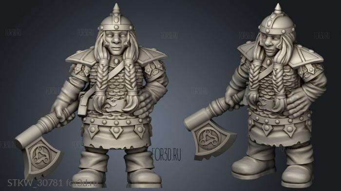 Dwarf Female stl model for CNC