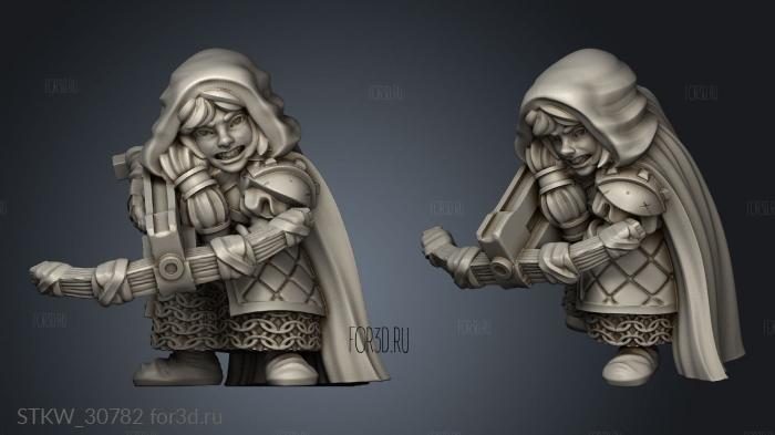 Dwarf Female Crossbow and Shield Units Dwarven Unit stl model for CNC