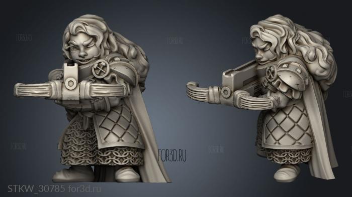 Dwarf Female Crossbow and Shield Units Dwarven Unit stl model for CNC