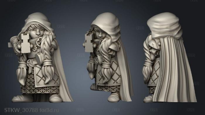 Dwarf Female Crossbow Units Dwarven and Shiel Unit stl model for CNC