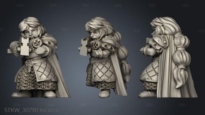 Dwarf Female Crossbow Units Dwarven and Shiel Unit stl model for CNC